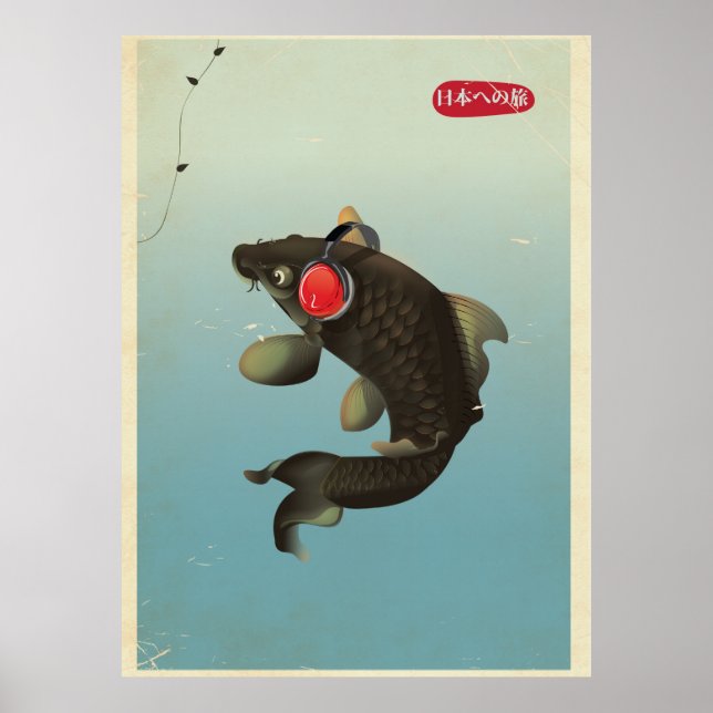Póster Audio Koi vintage (Frente)