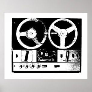 Póster Audio retro