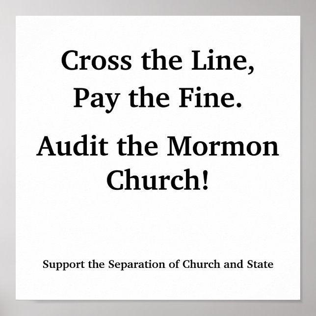 Póster Audit the Mormon Church (Frente)