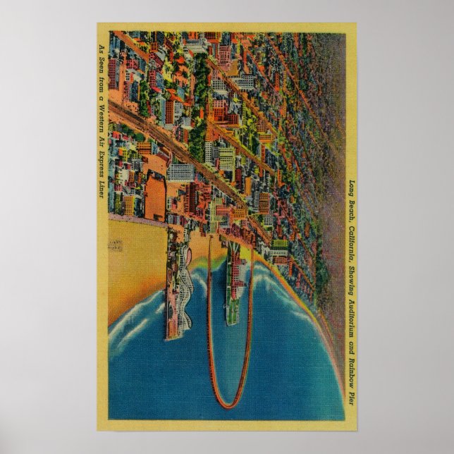 Póster Auditorio, playa y muelle arcoiris (Frente)