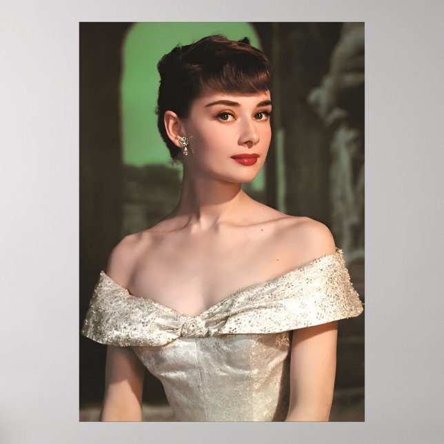 Póster Audrey Hepburn - Ícono de Hollywood de época (Frente)