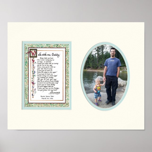 Póster Audrey Jeanne caminando conmigo Daddy Poem w Photo (Frente)