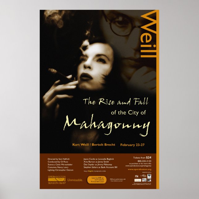 Póster Auge y caída de la ciudad de Mahagonny (Frente)