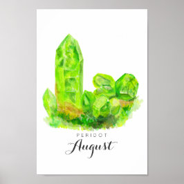 Póster August Birthstone - Peridot Watercolor | Poster