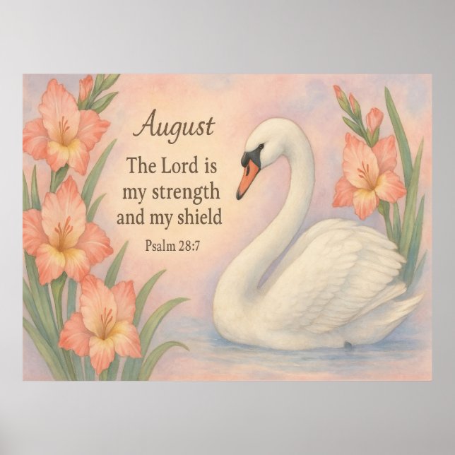 Póster August Flamingo Bible Verse Christian Birth (Frente)