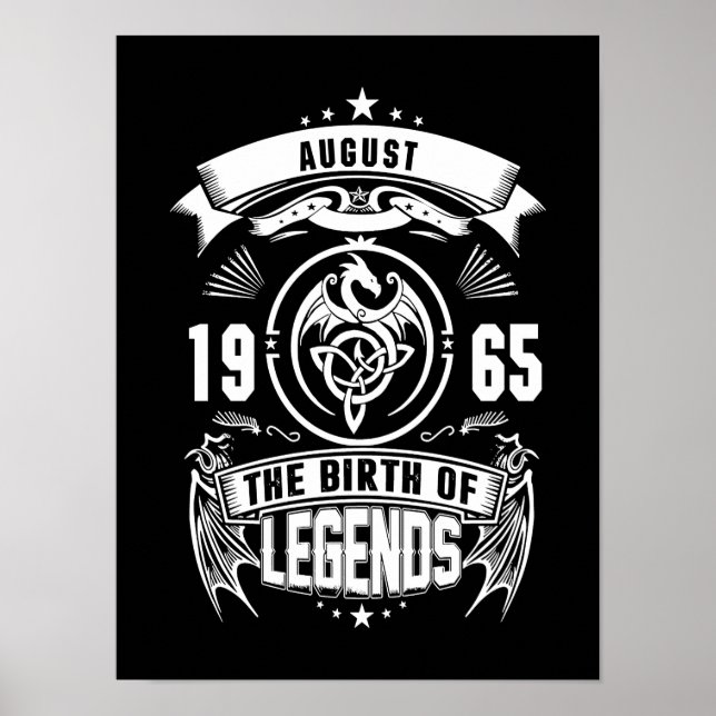 Póster August Gift | 1965 Nacimiento De Las Leyendas (Frente)