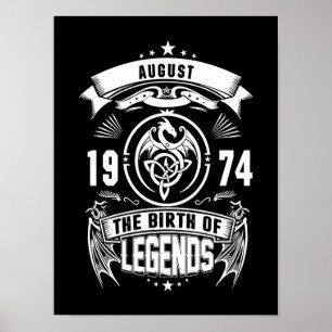 Póster August Gift   1974 Nacimiento De Las Leyendas