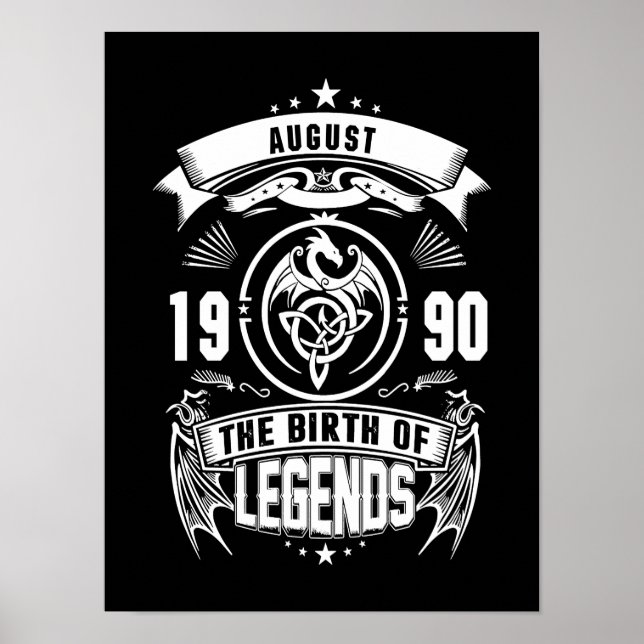 Póster August Gift | 1990 Nacimiento De Las Leyendas (Frente)
