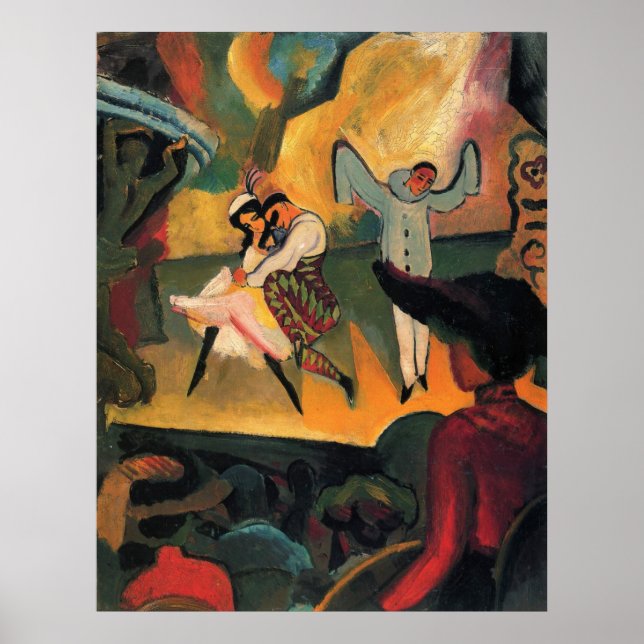 Póster August Macke - Ballet de Aceite Russisches Ballett (Frente)