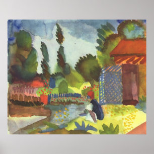 Póster August Macke - caña de Islandia con el árabe que