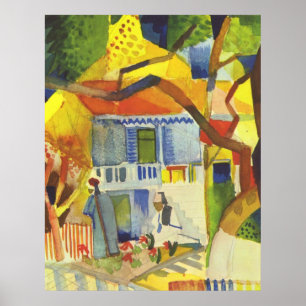 Póster August Macke - Corte Interior de la Casa de Campo 