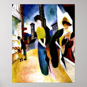 Póster August Macke - Dos mujeres frente a una sombrererí