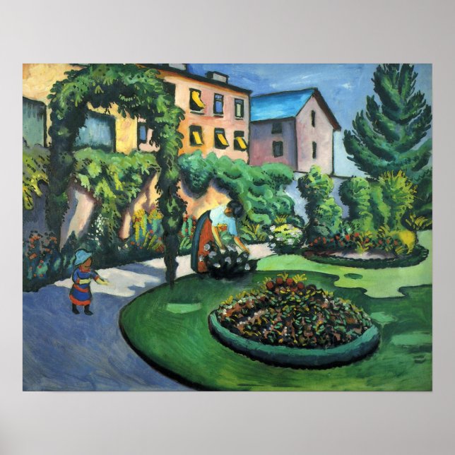 Póster August Macke Gartenbild Poster (Frente)