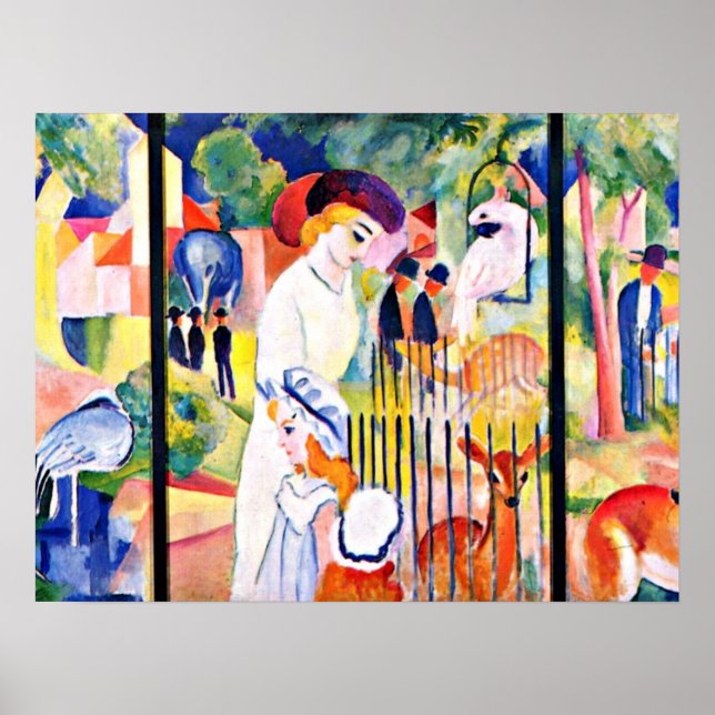 Póster August Macke - Gran Zoológico, (Frente)