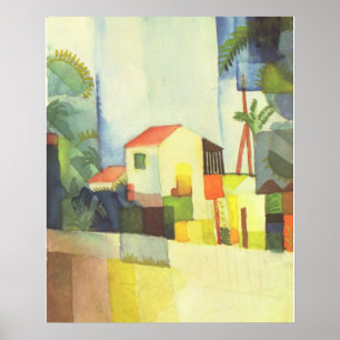 Póster August Macke - Helles Haus 1914 Bright House