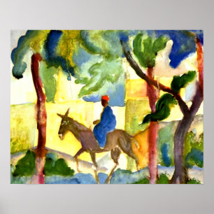 Póster August Macke - Jinete de burro