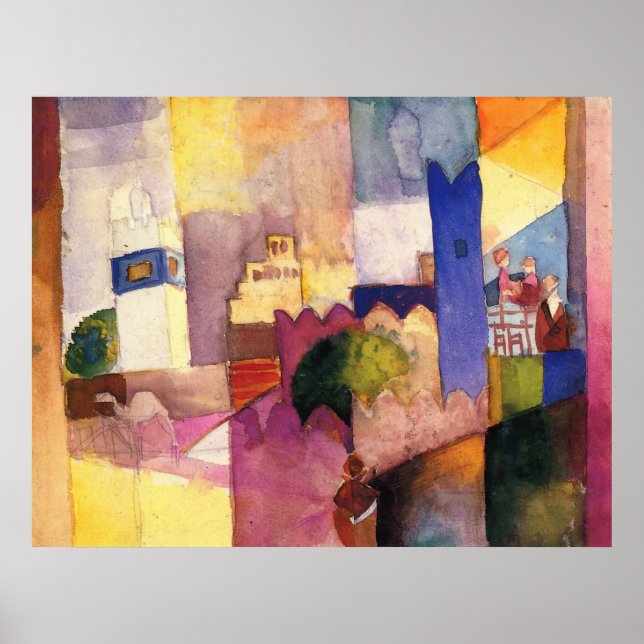 Póster August Macke - Kairouan (III) 1914 Acuarela (Frente)
