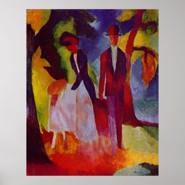 Póster August Macke - Leute am blauen See 1913 @ Blue Sea (Frente)