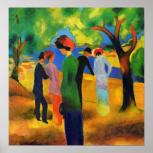 Póster August Macke - señora en una chaqueta verde