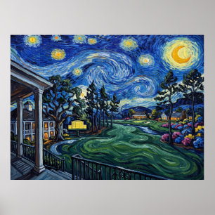 Póster Augusta National Bajo un Cielo de Van Gogh
