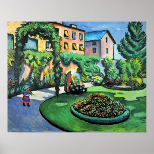 Póster Auguste Macke - Imagen de jardín, pintura popular,