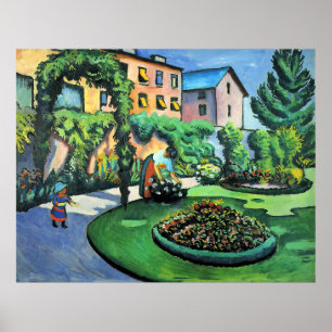 Póster Auguste Macke - Imagen de jardín, pintura popular,