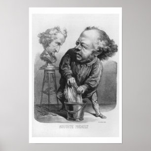 Póster Auguste Preault (1809-79), caricatura de Le Bou