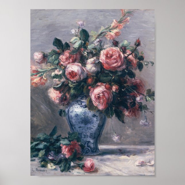 Póster Auguste Renoir - Base De Rosas (Frente)