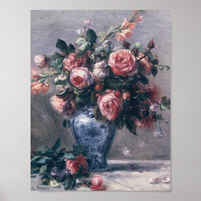 Póster Auguste Renoir - Base De Rosas (Frente)