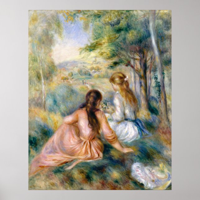 Póster Auguste Renoir en la pradera (Frente)