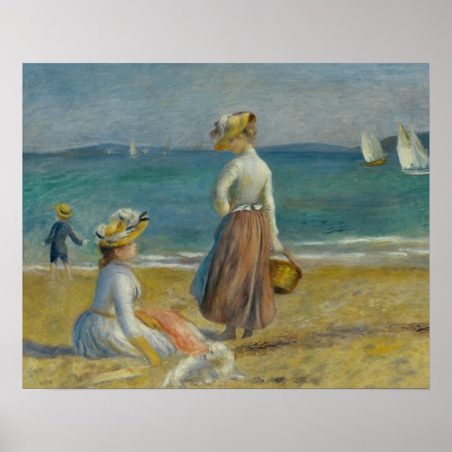 Póster Auguste Renoir - Figuras en la playa (Frente)