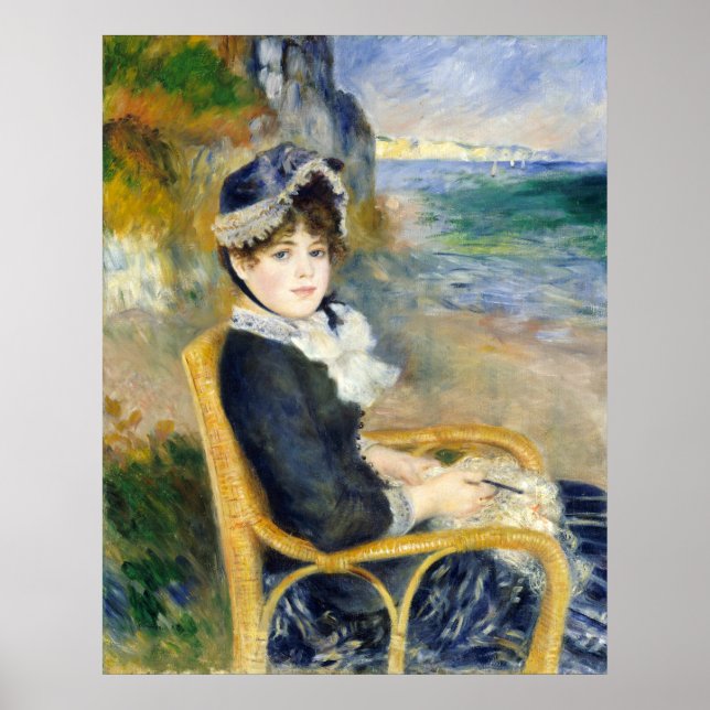 Póster Auguste Renoir, junto al mar (Frente)