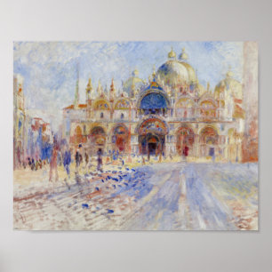 Póster Auguste Renoir - La Piazza San Marco, Venecia