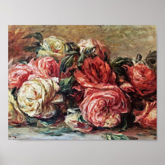 Póster Auguste Renoir - Rosas descartados (Frente)