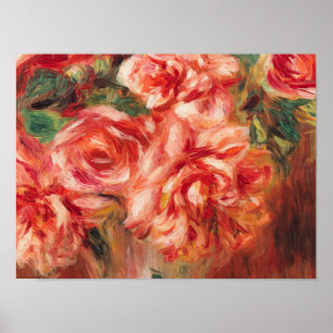 Póster Auguste Renoir - rosas en un florero