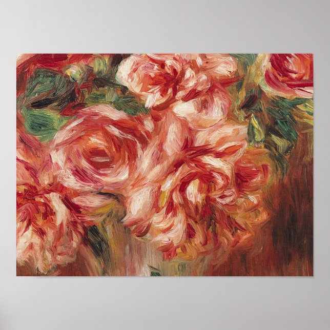 Póster Auguste Renoir - Rosas En Una Vase (Frente)