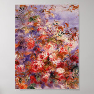 Póster Auguste Renoir - rosas por la ventana