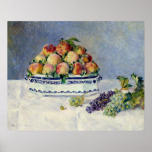 Póster Auguste Renoir -Still Life with Peaches and Grapes