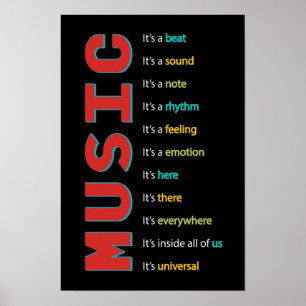 Póster Aula de música Orquesta de banda vocal Piano Guita