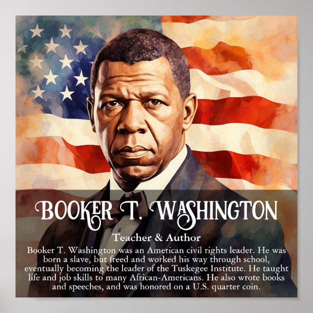 Póster Aula del Mes de Historia Negra Booker T Washington (Frente)