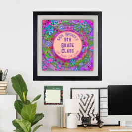 Póster Aula personalizada Whimsical Colorful Purple