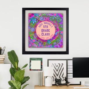 Póster Aula personalizada Whimsical Colorful Purple