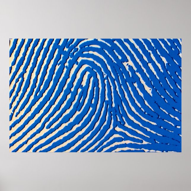 Póster Aumentan las huellas dactilares azules (Frente)