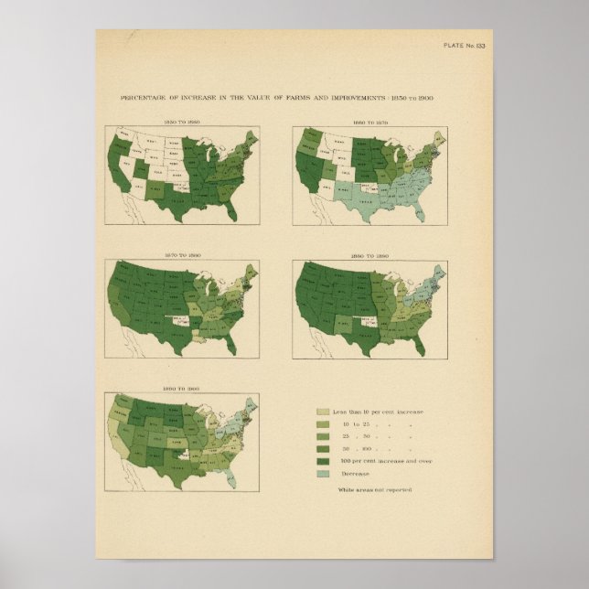 Póster Aumento del valor de las explotaciones 1850-1900 (Frente)