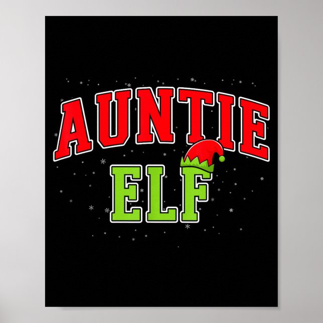 Póster Auntie Elf Christmas Family Matching Group Xmas Si (Frente)