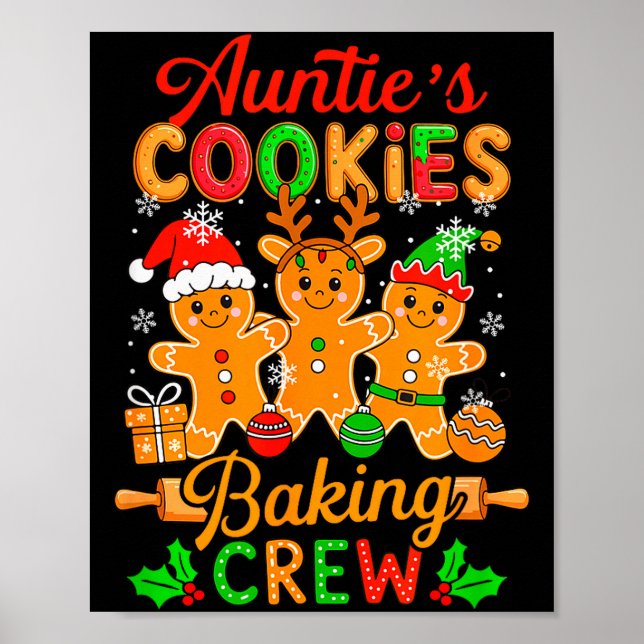 Póster Auntie's Xmas Cookie Baking Crew Funny Baker Ginge (Frente)