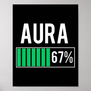 Póster Aura 67% cargando Vibe Yoga Mindfulness Divertido