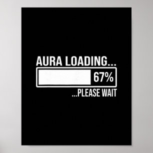 Póster Aura cargando 67 meme divertido seis siete Gen Alp