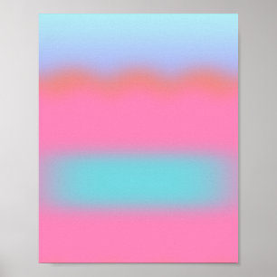 Póster Aura De Gradiente Rosa Y Azul