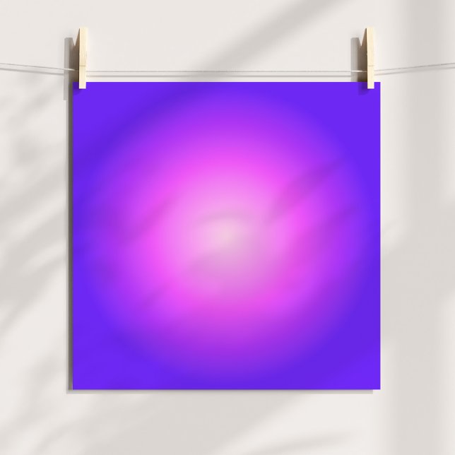 Póster Aura de Violeta Rosa Clara y Caliente Ombre (Light and Hot Pink Violet Aura Ombre Poster)